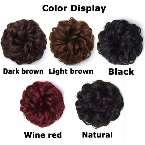 Drawstring Curly Chignon Synthetic hair Messy Hair Donut Bun Elastic Band - Picture 8 of 17