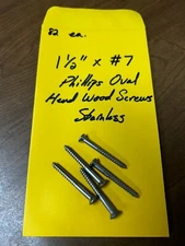 Vintage Stainless Chris Craft Wood Screws #7 X 1-1/2" Phillips Oval LOT OF 82