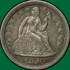 1850 Seated Liberty Dime Choice Almost Uncirculated AU+ Coin #39917