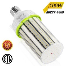 480V 100W LED Corn Light Bulb E39 Mogul Base 6000K Industrial Warehouse Lighting