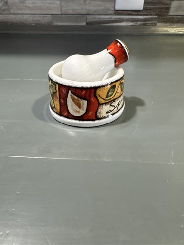 MSC International Spices Mortar and Pestle White w/Tuscan Color Designs