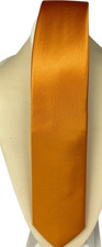 Romario Manzini Collection Gold Colored Solid Tie Necktie 56.75 x 3.00"