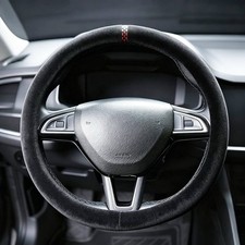 Suede Steering Wheel Cover 14.5-15 Inch Universal Breathable Non-slip Leather Suede Steering Wheel Cover 14.5-15 Inch Universal Breathable Non-slip Leather