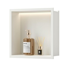 Neodrain Shower Niche, 12X12Inch, White Wall Niche Stainless Steel NO Tile Ne...