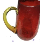 Vintage 7" Blenko Tangerine Crackle Glass Pitcher #6714