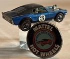 Original 1969 Hot Wheels Redline Car Blue MUSTANG BOSS HOSS   w/ Pin   Nice