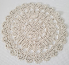 Vintage Look Hand Crochet Round Lace Doily 100 Cotton Coaster Off-White 10"