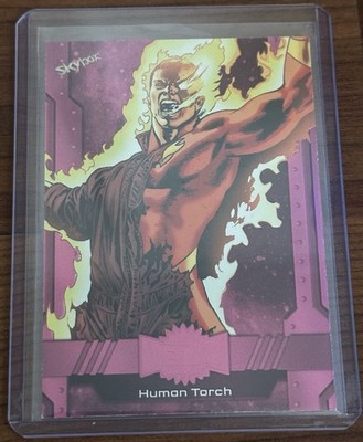 Human Torch - 2024 Skybox Marvel Metal Universe Avengers #34 Pink /75