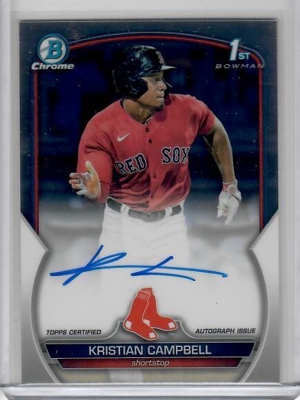 2023 Bowman Draft Kristian Campbell Chrome Prospect Auto 1st Bowman