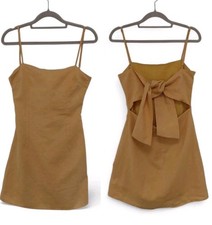 Perfect Stranger Dress 8 Strappy Yellow Short A Line Open Back Sleeveless C12115