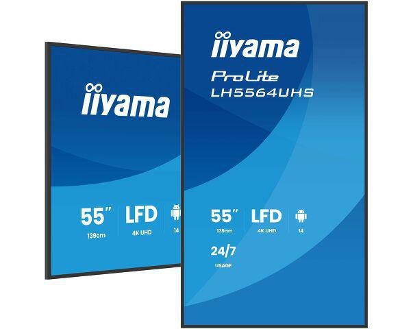 Iiyama Prolite 139.7Cm (55") 4K Uhd Monitor Hdmi/Usb-C Schwarz Lh5564uhs-B1ag - Bild 2