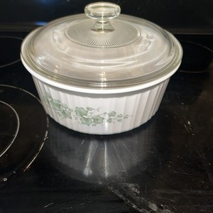 VTG Corning Ware Callaway Ivy F-5-B Casserole Dish 2.5l  Green Ivy With Lid