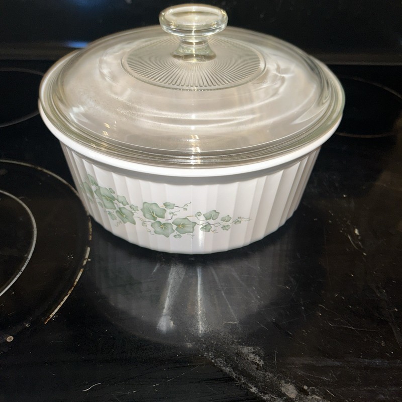 VTG Corning Ware Callaway Ivy F-5-B Casserole Dish 2.5l  Green Ivy With Lid