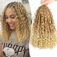 12 Inch Goddess Box Braids Crochet Hair 8 Packs Pre Looped 3X Bob Synthetic