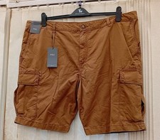 BNWT mens M & S Topaz Caramel Cotton Cargo Shorts-size 44