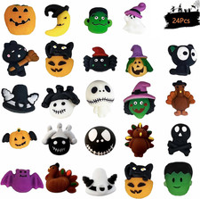 24Pcs Halloween Mochi Squishy Toys Stress Relief Squishies for Kids Girls Boys H