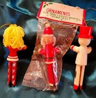 3  vintage wooden closepin Christmas ornaments NEW 1970's — photo 3
