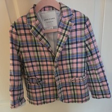 Janie And Jack Plaid Linen-Cotton Blazer, Size 2Excellent Condition.