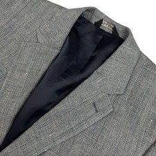 Jos A Bank Men's 100 Silk 2-Button Blazer Jacket Gray Textured   46L