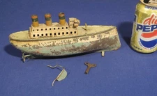 Antique German Tin Windup Toy Boat Ship Oceanliner Marklin Fleischmann Carette