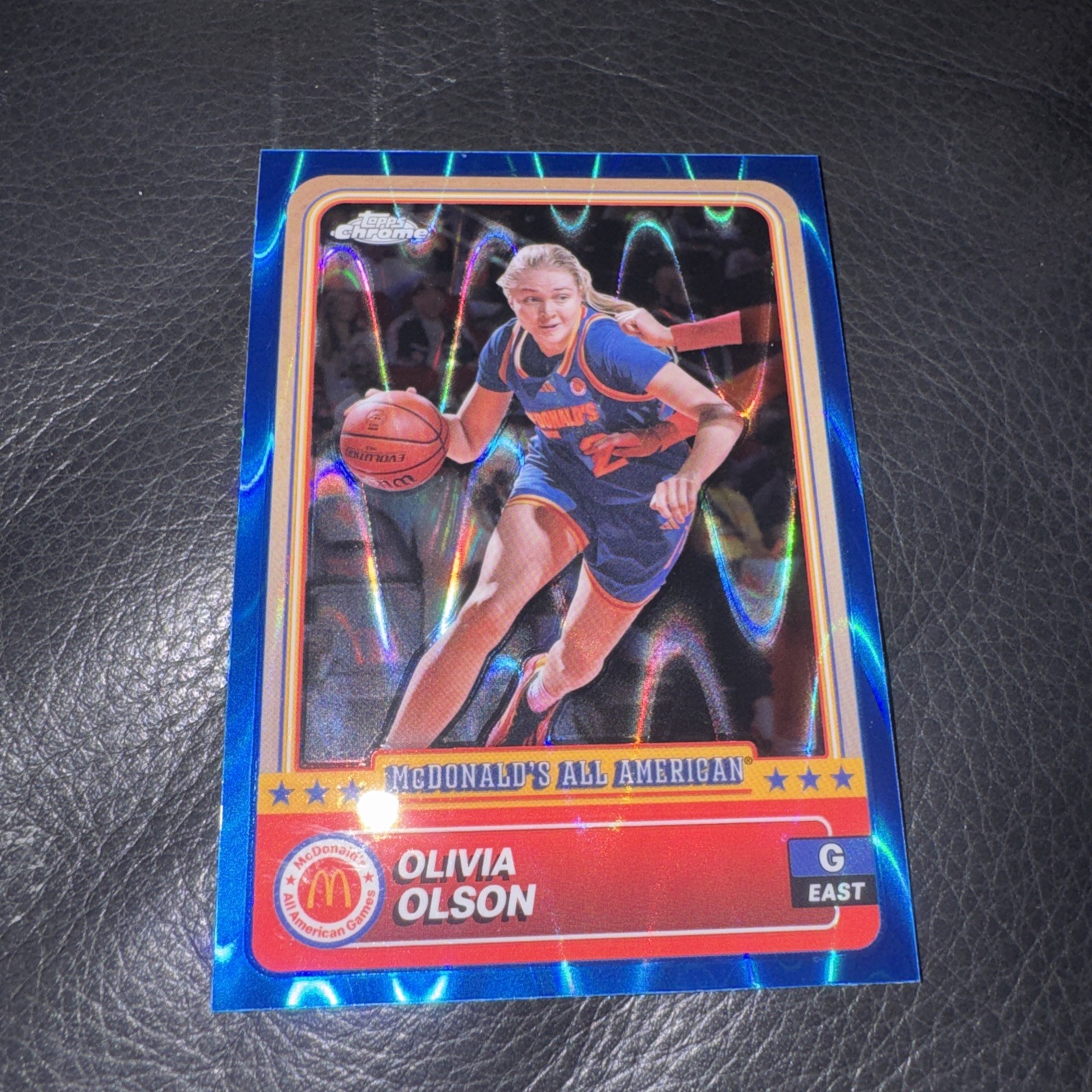 2024 Topps Chrome McDonald's All-American #8 Olivia Olson Blue RayWave Refractor
