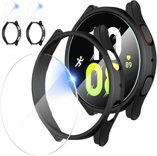 2 2 Pack Case  Screen Protector for Samsung Galaxy Watch 5 44mm - Black