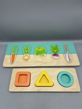 Lovevery Puzzles Set of 2 Community Garden Geo Shapes Realist