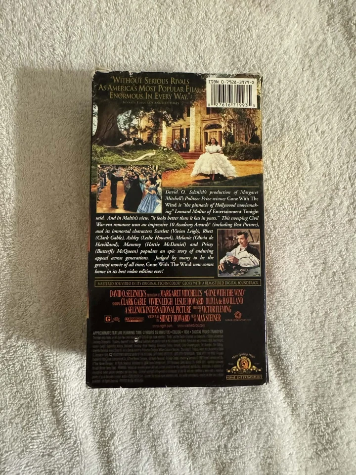 VHS tape case for the classic 1939 film Gone with the Wind. - Image 2 of 4
