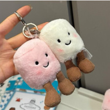 Jellycat AMUSEABLE PINK AND WHITE MARSHMALLOWS Soft Keychain Plush Toy