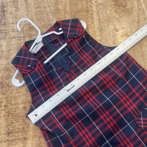 Dennis Uniform Girl's Hamilton Plaid Jumper #013180 SIZE-G5 Red Blue Dress FLAW - Picture 9 of 13