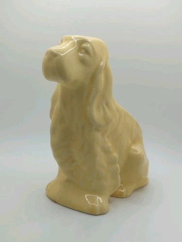 Vintage Shawnee Pottery Cocker Spaniel Planter Pale Yellow Dog Figurine 1940s US