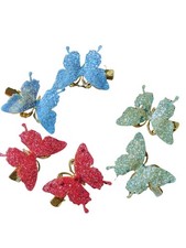 Glitter Butterfly Hair Clips Set for Kids 1 Pack 