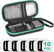 TENS Unit Case with 10pcs Replacement Pads, Hard EVA Travel for TENS...