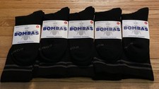 Bombas adult Black Socks Size large Calf Socks 5 Pairs NEW