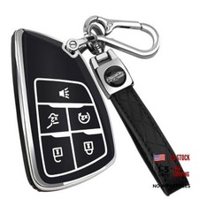 for Chevy Key Fob Cover with Keychain,Key Case Shell TPU Style 1-black