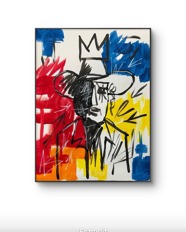 Original Abstract Cowboy Painting 14x11 paper Modern Wall Art Home Decor Signed