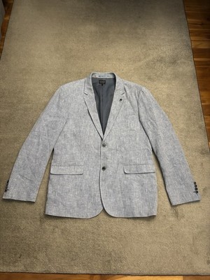 7 Diamonds Herringbone Two Button Blazer Sport Coat Light Blue Men s XL