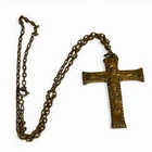 Bronze Pectoral Cross and its Chain Collection Religion Christianity Devotion