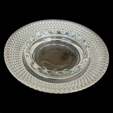 Vintage MCM Ashtray Diamond Point Cut Clear Glass