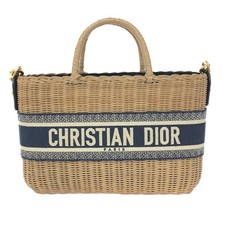 Christian Dior 2way basket bag/wicker oblique/rattan M7601CMVO beige 435618