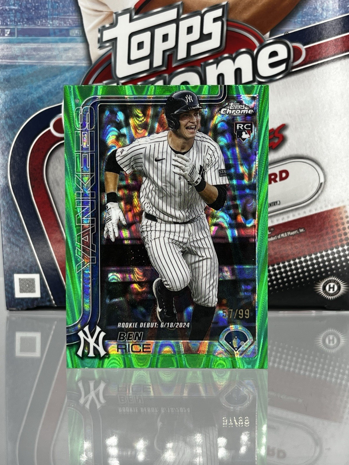 2025 Topps Chrome Update Ben Rice (RC) Debut USC138 Green Wave /99 Yankees