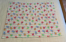QUILT 43" X 32" PATCHWORK HOMEMADE BLANKET LOONEY TUNES BABY SYLVESTER BUGS TAZ