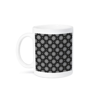 3dRose, White Cat Polka Dot Pattern Isolated on Red, Mug