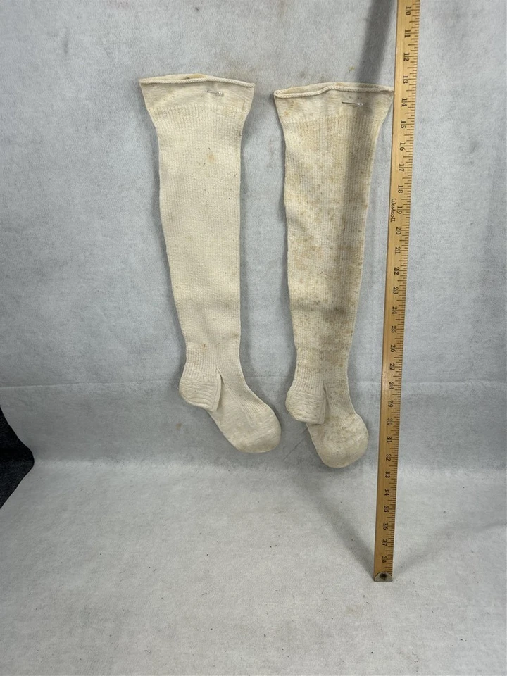 Calcetines bota antiguos medias algodón hechos a mano unisex Guerra Civil Era 1800 originales  Foto 2 de 4