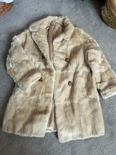 Vintage Cream Beige Fur Coat Musquash FOR FUR REPURPOSING ONLY