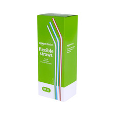 Retailer Basics Disposable Striped Plastic Flex Straws Bpa Food-Safe 7.5 Long