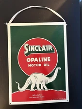 SINCLAIR METAL REPRODUCTION OPALINE MOTOR OIL SIGN