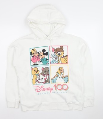 Disney x Primark Hoodie weiß Damen S Pullover Grafik 100 Jahre Wunder