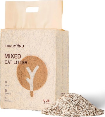 FUKUMARU Tofu Cat Litter, 6 LBS Clumping Dust Free Unscented... 