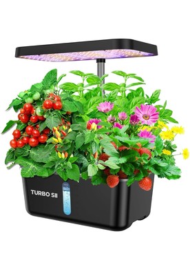 Hydroponics Growing System TURBO SII 8 Pods Indoor Herb Garden with LED Grow